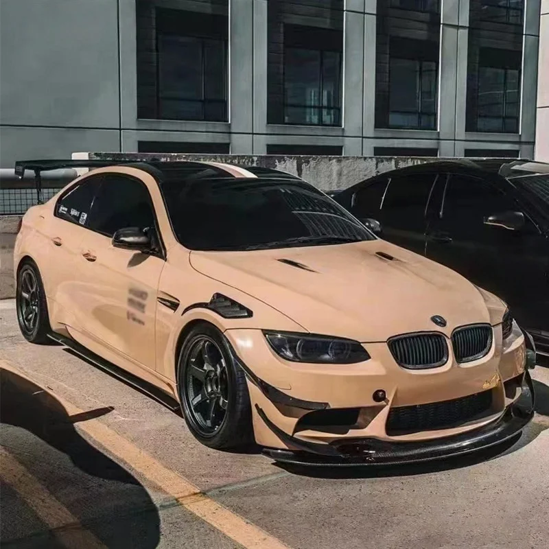 حاجز أمامي عالي الأداء من ألياف الكربون الحقيقية GT4-R-S مناسب لسيارات BMW 3 Series E90 E92 M3