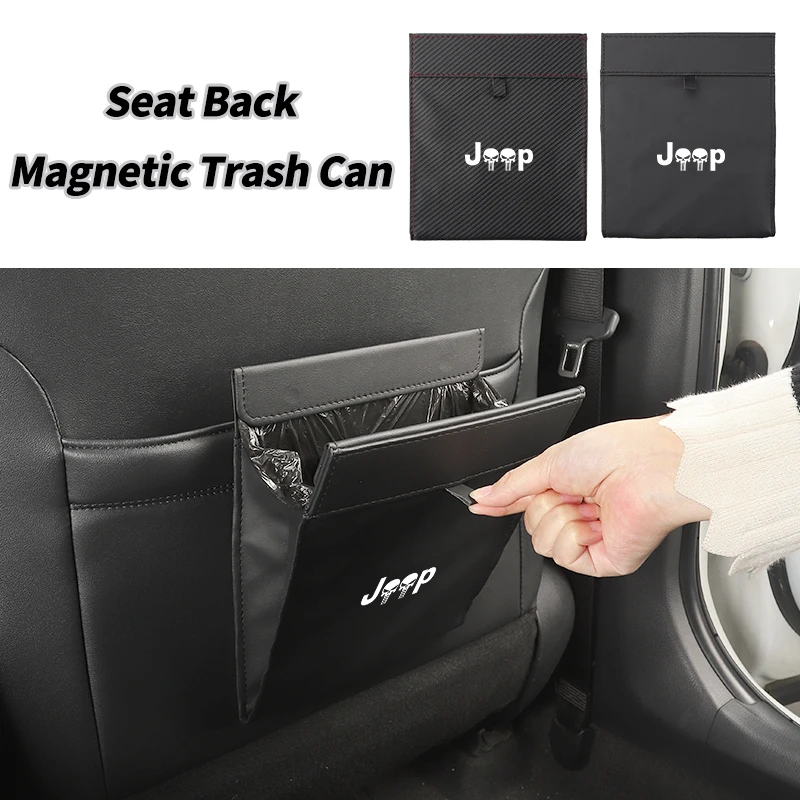 Car Seatback Waste Bag Trash Pocket Garbage Pouch Accessories For Jeep Grand Cherokee Compass Patriot Renegade Wrangler Liberty