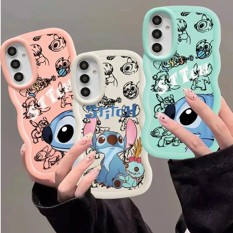 Disney Super Cute Stitch Phone Case for Samsung Galaxy A11 A12 A13 A14 A15 A22 A23 A24 A32 A34 A51 A54 A55 A73 4G 5G Soft Cover