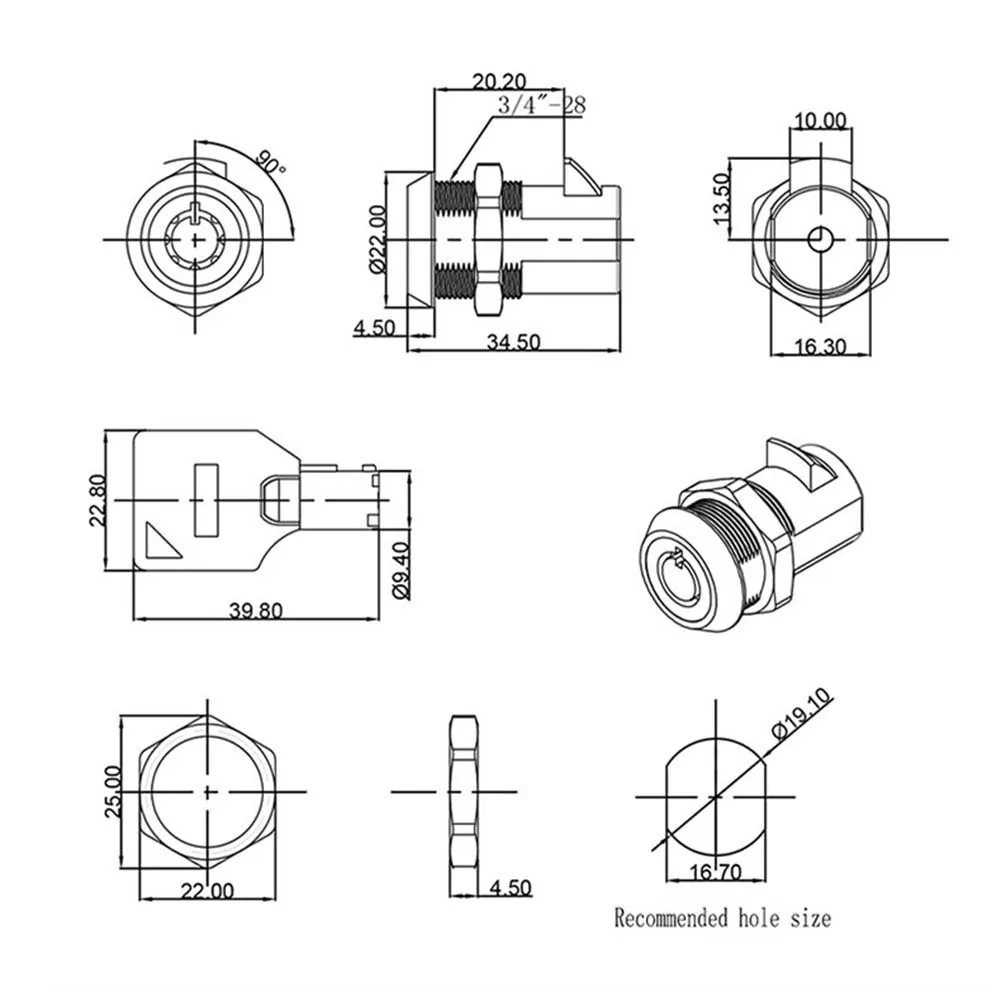 Bright Chrome Lock Core Lock As The Picture Cam Lock Chrome Plated Finish Easy To Use Operation Reliable Quality