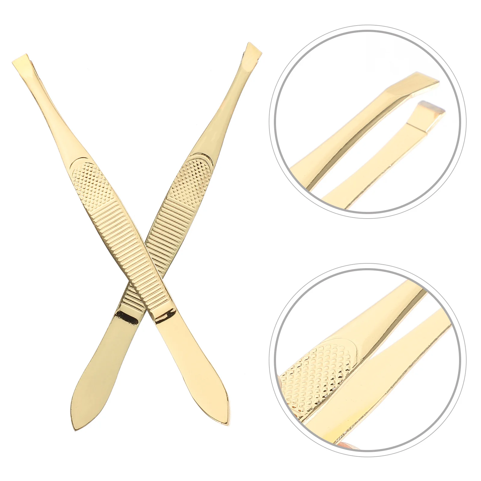 

2Pcs Eyebrow Tweezers Stainless Steel Precision Diagonal Brow Clip Removal Tool for Professional Personal Use