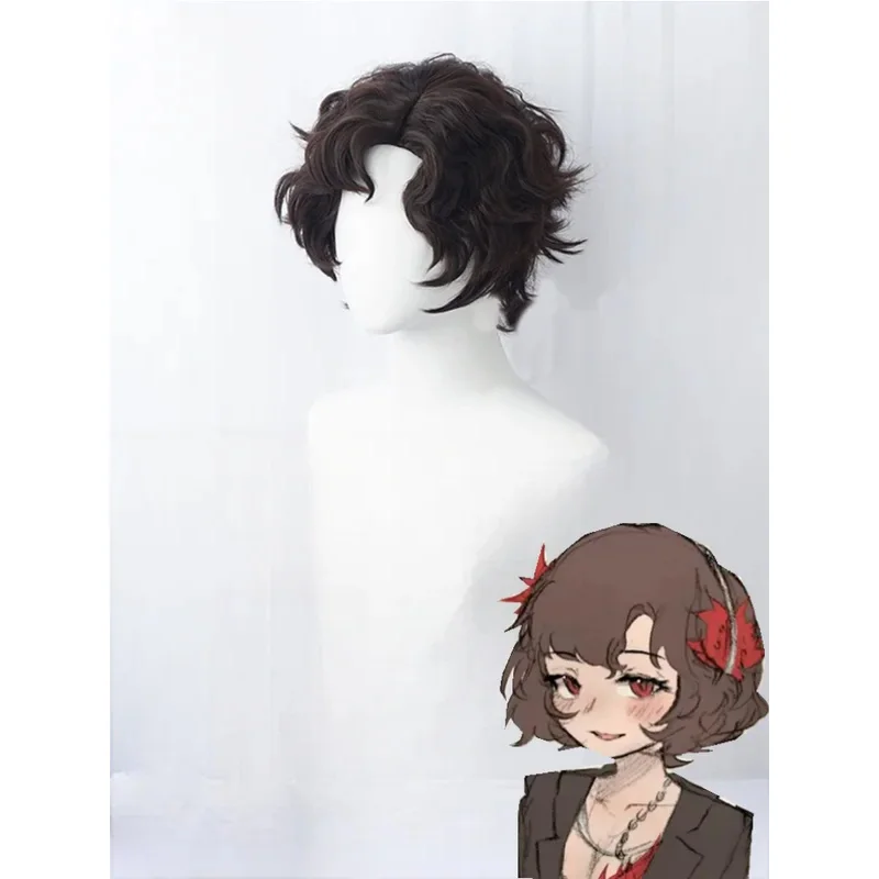 Game Reverse:1999 Anime Schneider Cosplay Wig Women Men Role Play Wig Brown Black Natural Short Curly Hair