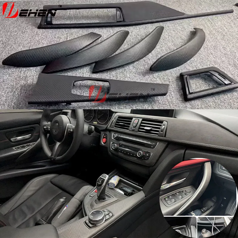 Carbon Fiber Interior Accessory Parts with Decorative Strips for 3GT F30 F31 F32 F34 F36 Center Console Dashboard Handles