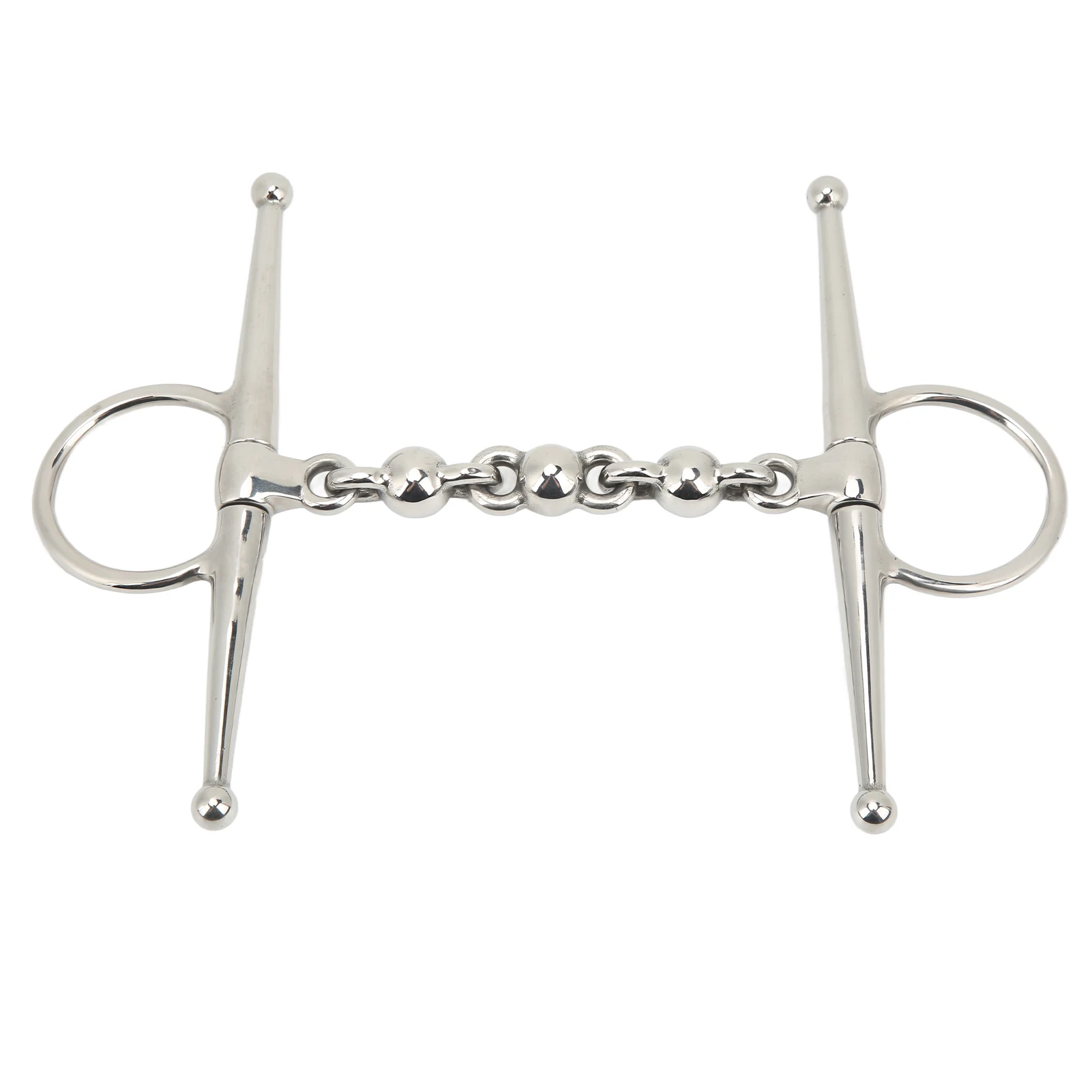 Roestvrijstalen paardenbit, 135 mm, paardenbit voor paardrijden, met volledige wangbescherming en kogelketting, paardrijuitrusting.
