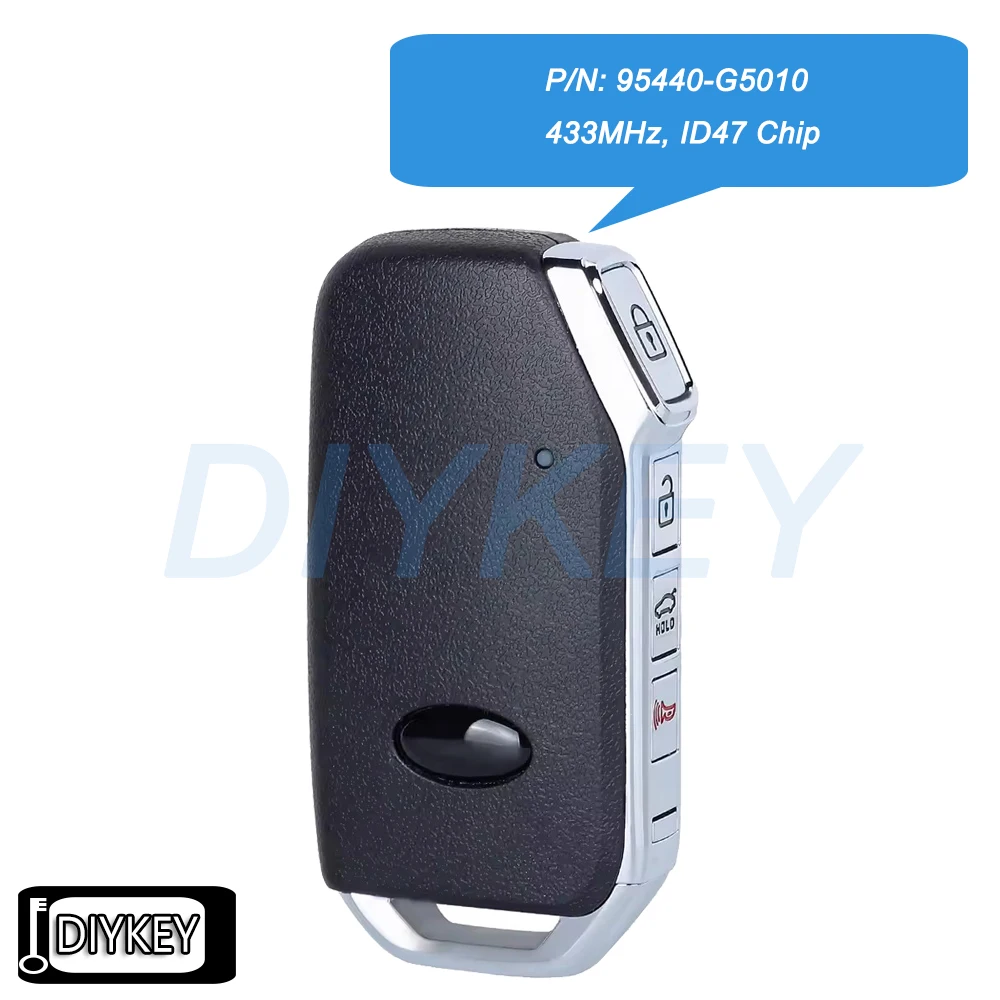 

Умный дистанционный автомобильный брелок с 4 кнопками, чип ID47 433 МГц для KIA Niro 2019 2020 2021 2022 Артикул: 95440-G5010, FCC ID: TQ8-FOB-4F24