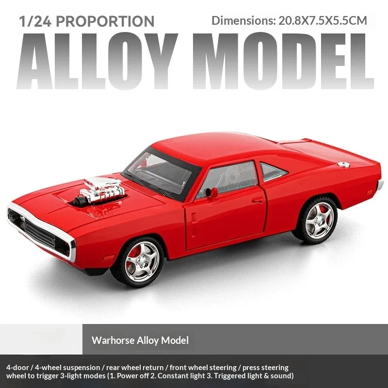 ✨   Carro de luxo com carregador de simulação 1:24 |   Brinquedo pull-back de liga com som e luz – presente e decoração infantis perfeitos!