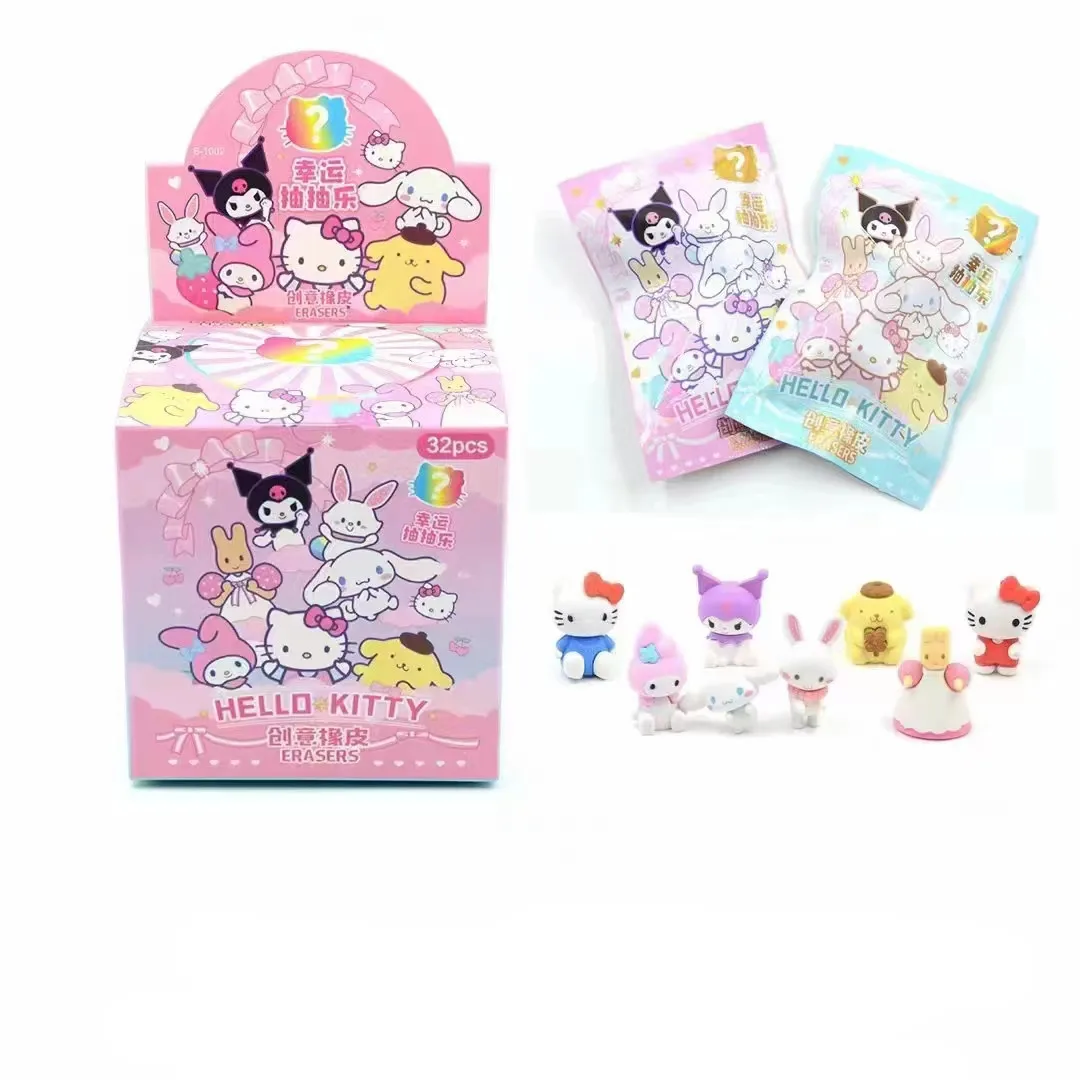 Sanrio gumka Kawaii Anime Hello Kitty Kuromi Melody Pochacco śliczne obrazek z kreskówki gumka materiały dla studentów kampus prezent biurowe