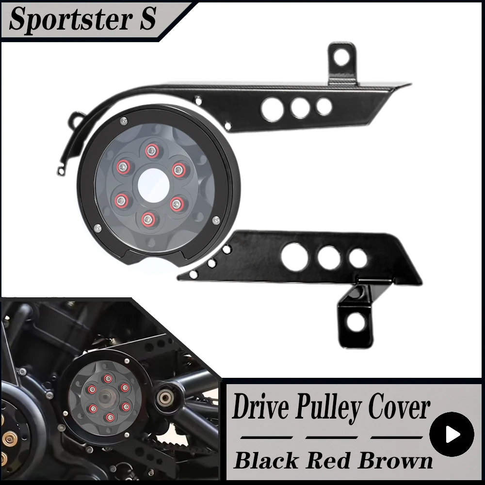 For Harley Sportster S 1250 RH1250 RH1250S 2021 2022 Motorcycle Front Drive Pulley Engine Upper Cover Pulley Guard Aluminum