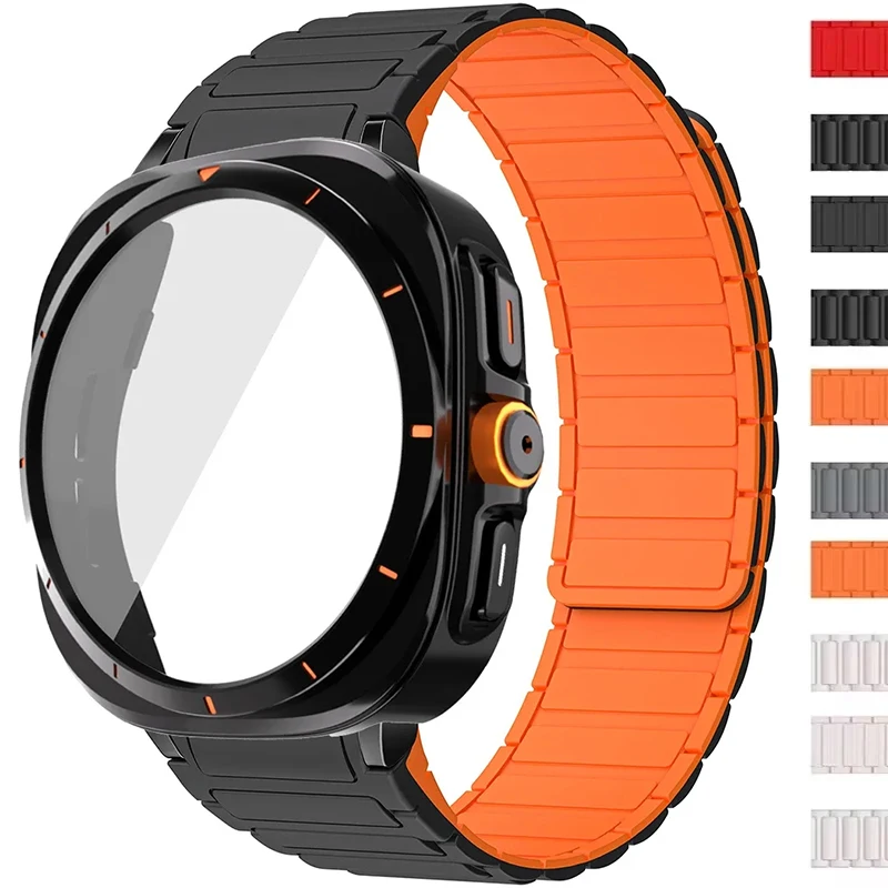 สายซิลิโคนแม่เหล็ก + พลาสติกสําหรับ Samsung Galaxy 7/6 44 มม.40 มม.กีฬาสําหรับนาฬิกา 7 อัพเกรด Galaxy Ultra อุปกรณ์เสริม