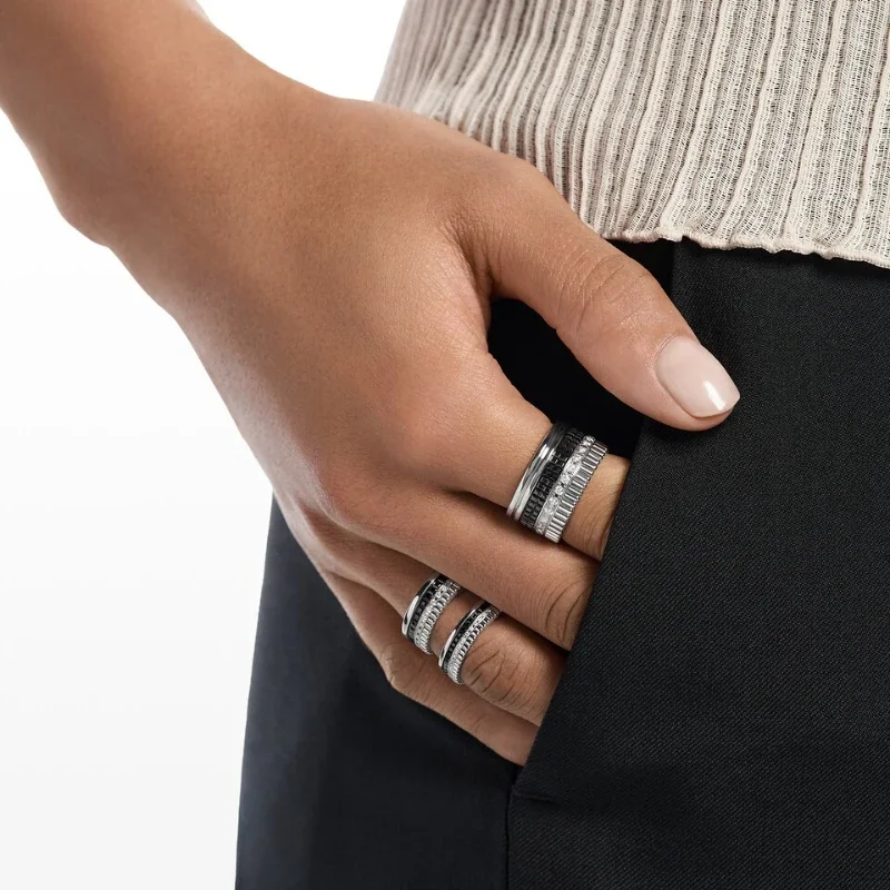 Moon Star Celestial Closed Band Ring for Ladies, Exquisite Engraved Celestial Pattern, Solid Smooth Band, Fashion Daily Jewelry, Easy To Match Various Daily Clothes