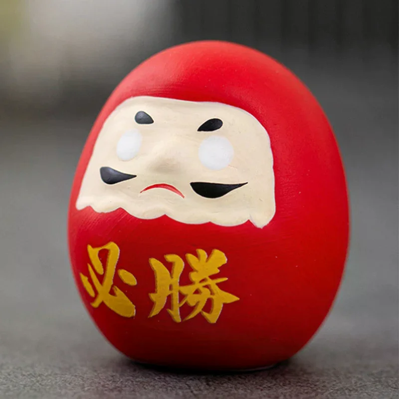 Japanese Ceramic Daruma Doll Crafts Inspired Wealth Prosperity Decor Lucky Charm Fortune Ornament Landscape Home Desk Decor
