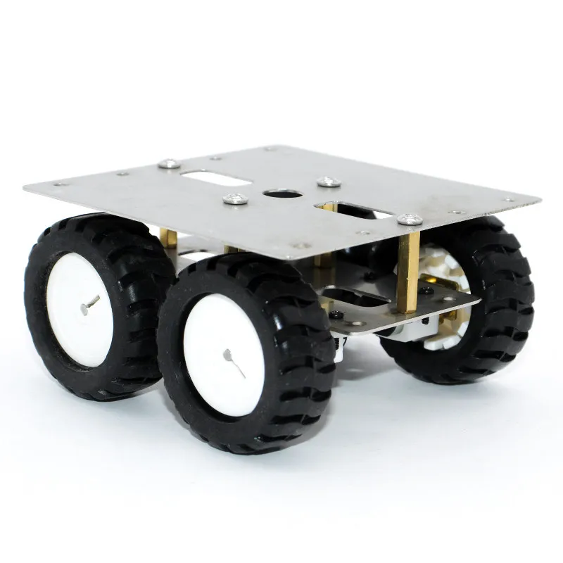 Stainless Steel N20 Motor Robotic Car Chassis Robot Line-Following 4WD Wheel Metal Car Model Maker DIY Kit Programming Robot Car