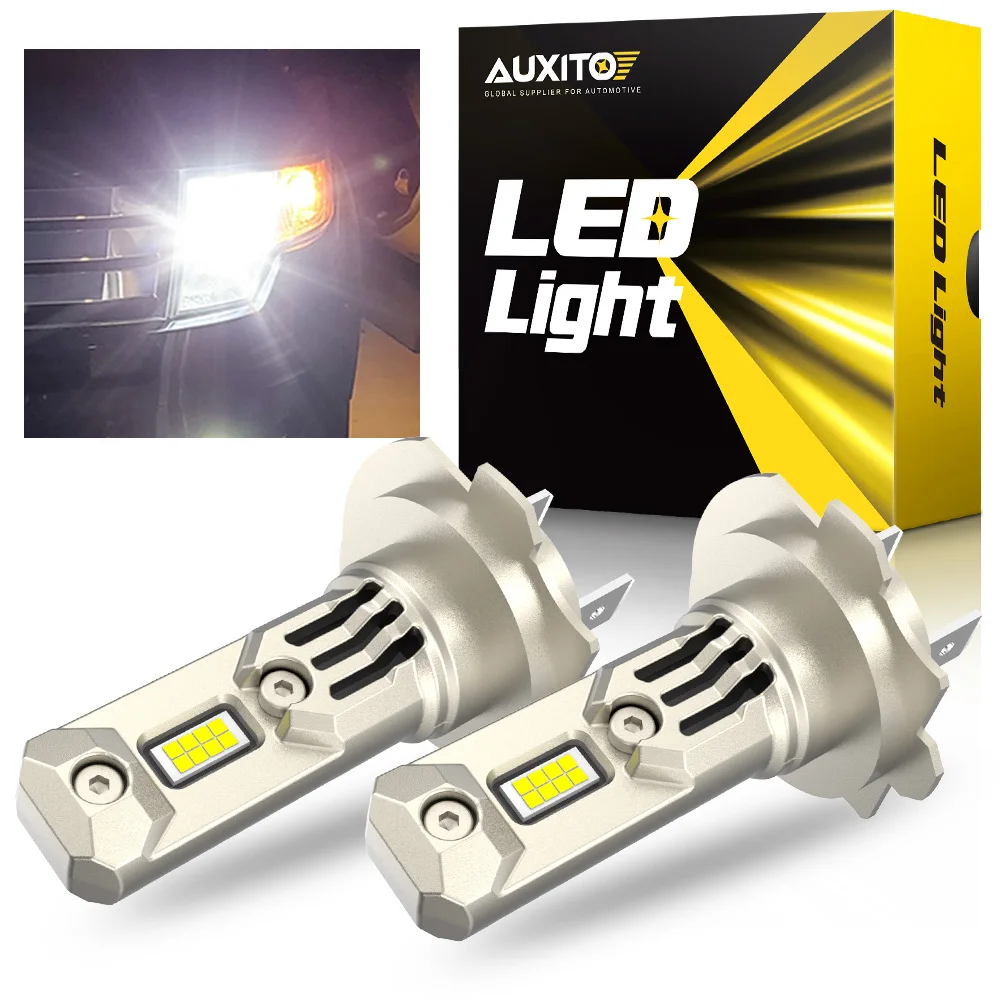 

2X AUXITO Canbus H7 LED No Flickering Headlamps With Fan For Toyota Opel Honda Super Bright White 100W High Power Automotive 12V