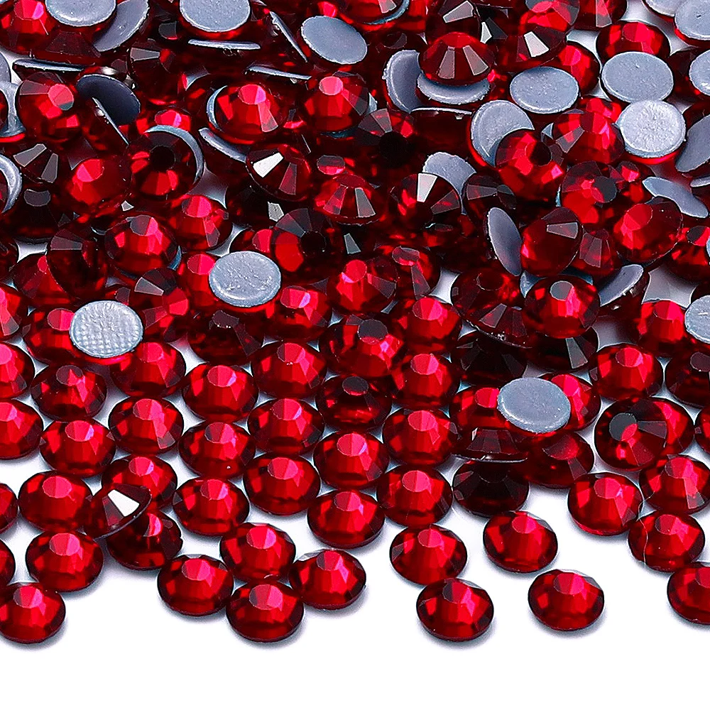 QIIY SS6-SS30 Siam Glas Kristall Strass Hot Fix Strass Glitter Eisen auf Flatback Steine Für Kleidung Zubehör DIY – Detail 5