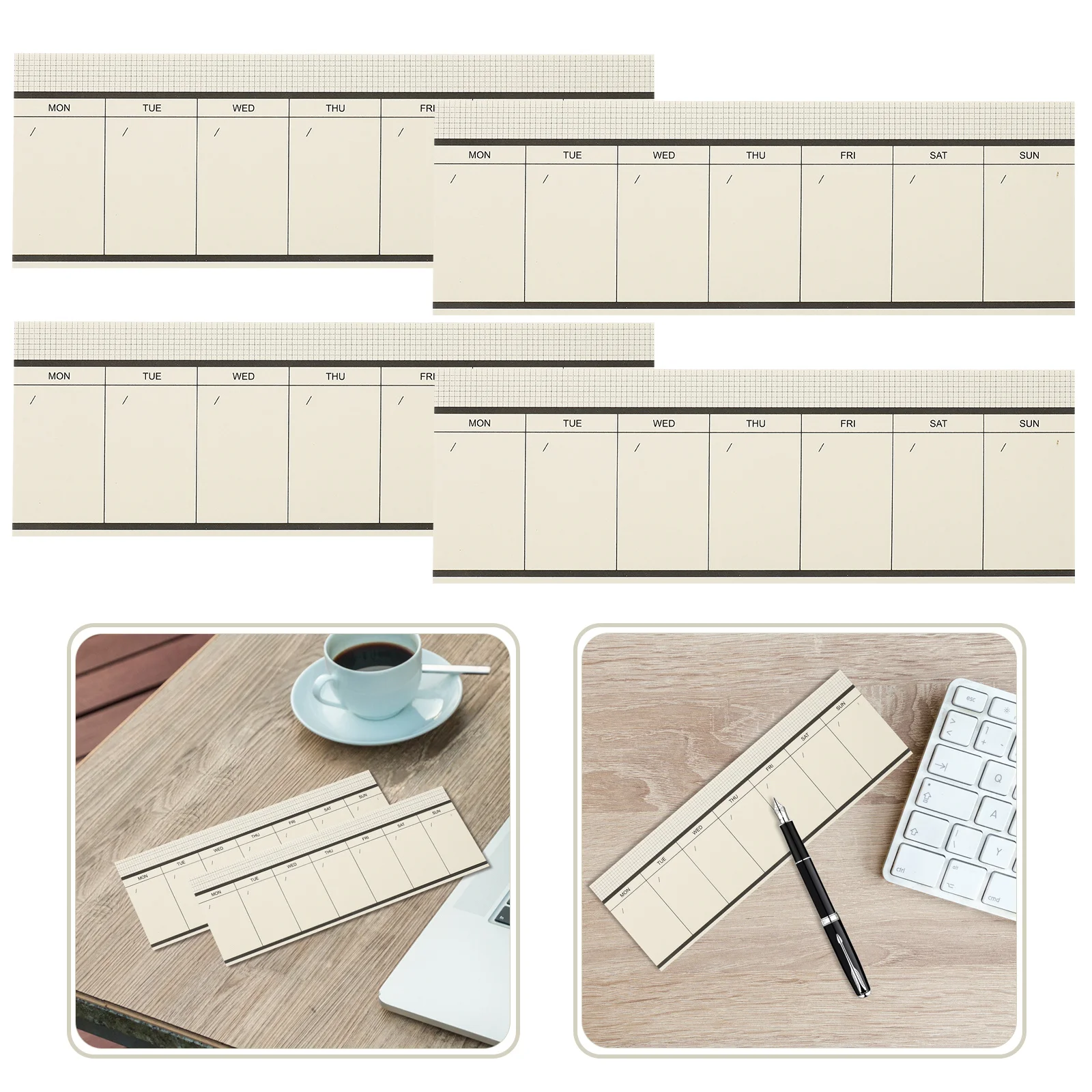 

4Pcs Weekly Planner Notepads Creative Layout Full Details Writing Notepads for Daily Planning Schedule Organization