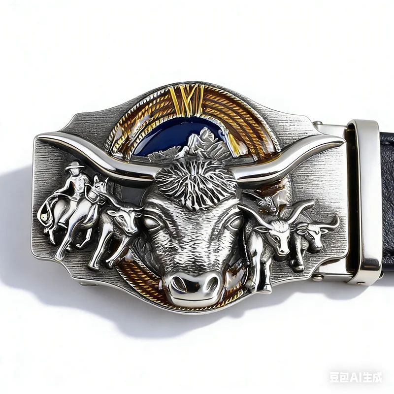 vintage-style-enamel-longhorn-bull-western-cowboy-rodeo-belt-buckle-also-stock-in-us-bk-wt098-free-shipping