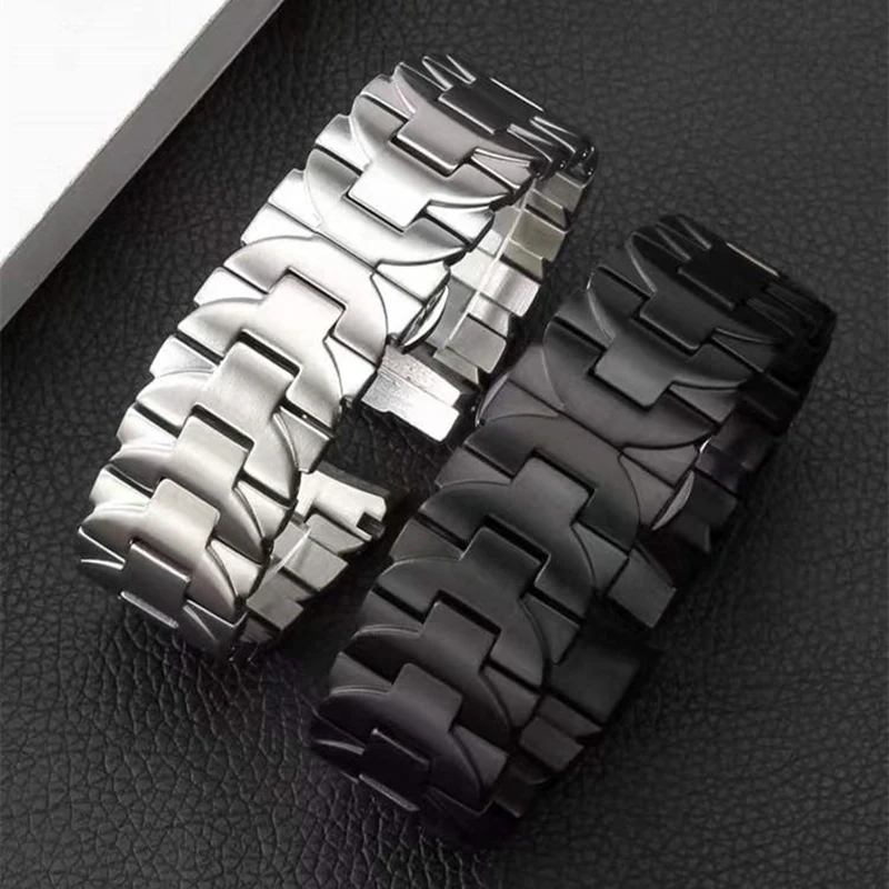 Curved End Links Stainless Steel Watch Strap 22/24mm Adjustable Metal Bracelet for Panerai PAM 441 111 PAM01316 Men Wristband