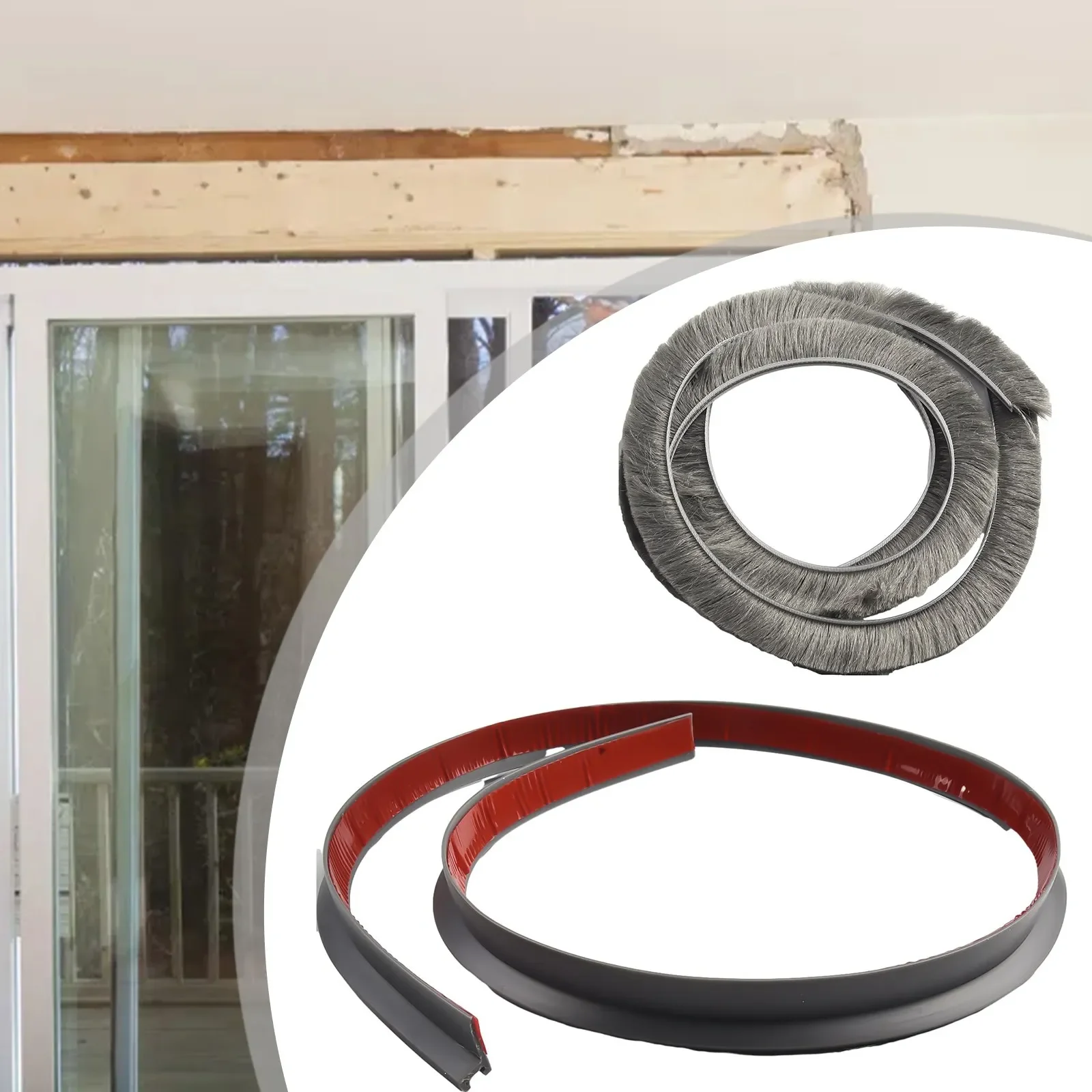 1pcs Door Bottom Brush Seal Strip  Insectproof Sound Insulation Dust Strip Double Sided Against Air Leakage For Casement