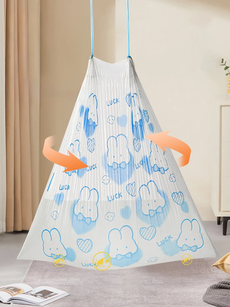 Cartoon Drawstring Garbage Bag Thickened Garbage Disposal Bag Smart Trash Can Kitchen Toilet Garbage Storage Bag Disposable