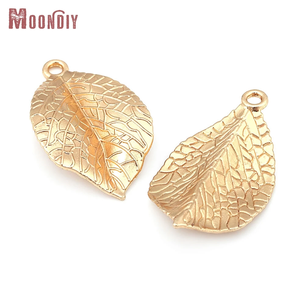 

10PCS Champagne Gold Color Zinc Alloy Tree leaf Charms Diy Jewelry Making Supplies Necklace Earrings Accessories for Women