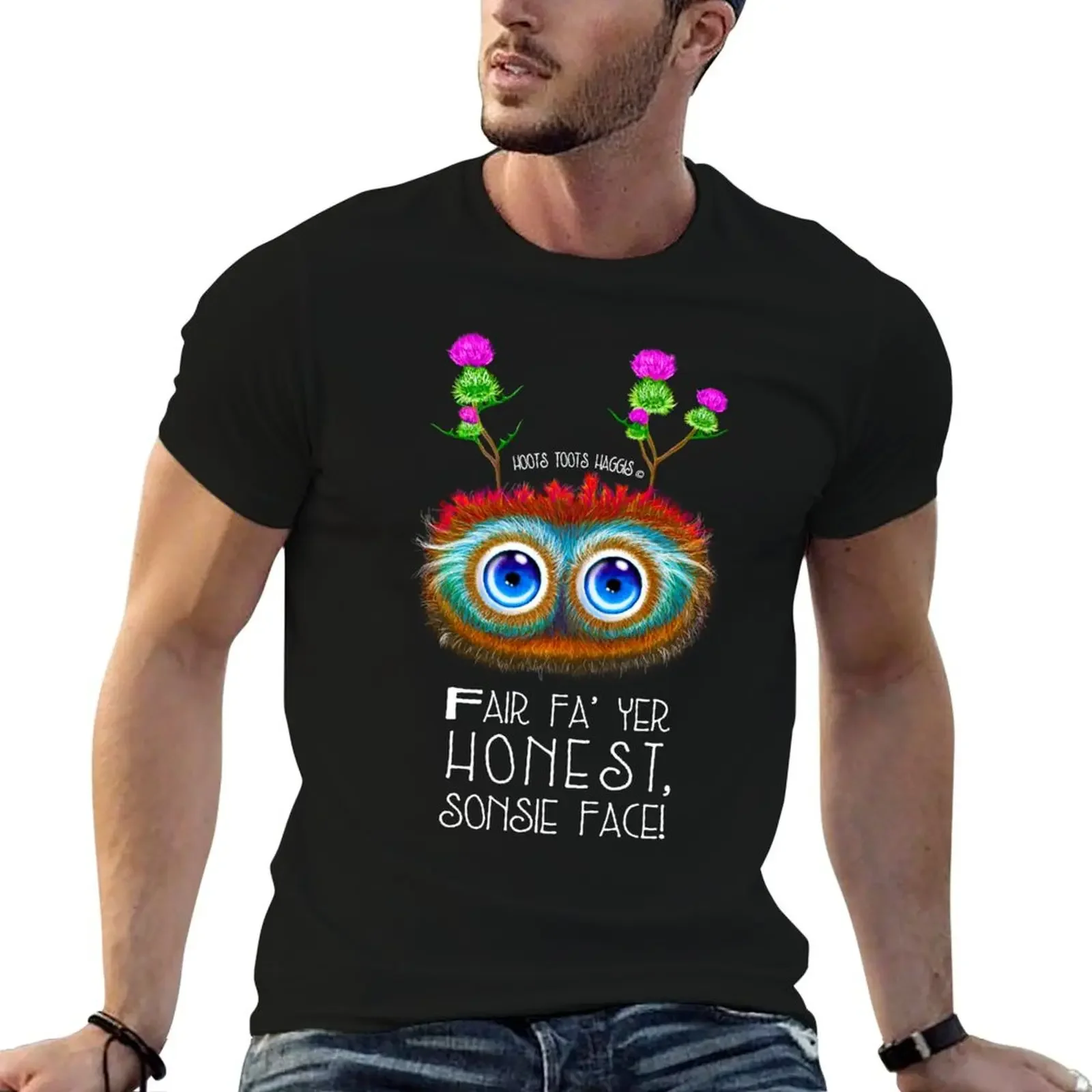 Wee Scottish Haggis, Sonsie Face T-Shirt anime clothes summer top shirts graphic t shirt men 100℅ cotton