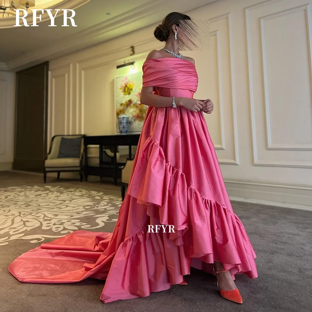 

RFYR Off Shoulder Evening Dress with Pleats Party Dress for Women Princess Dress فساتين مناسبة رسمية Customized