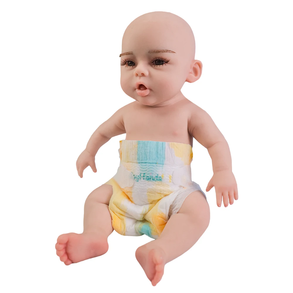 47cm 3kg Lifelike Full Body Solid Silicone Reborn Doll Baby Boy Waterproof Soft Newborn With Bones Can Drinking Water for Gift