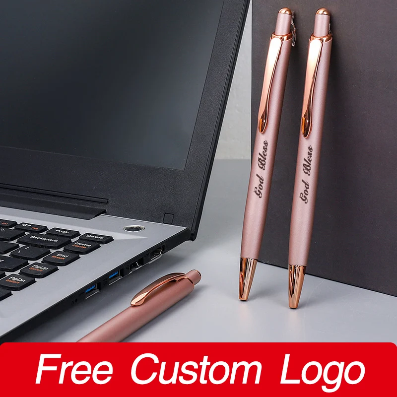 Simple Metal Ball Point Pen Rose Gold Student Pens Personalized Gifts Custom LOGO Advertising Office Supplies School Stationery