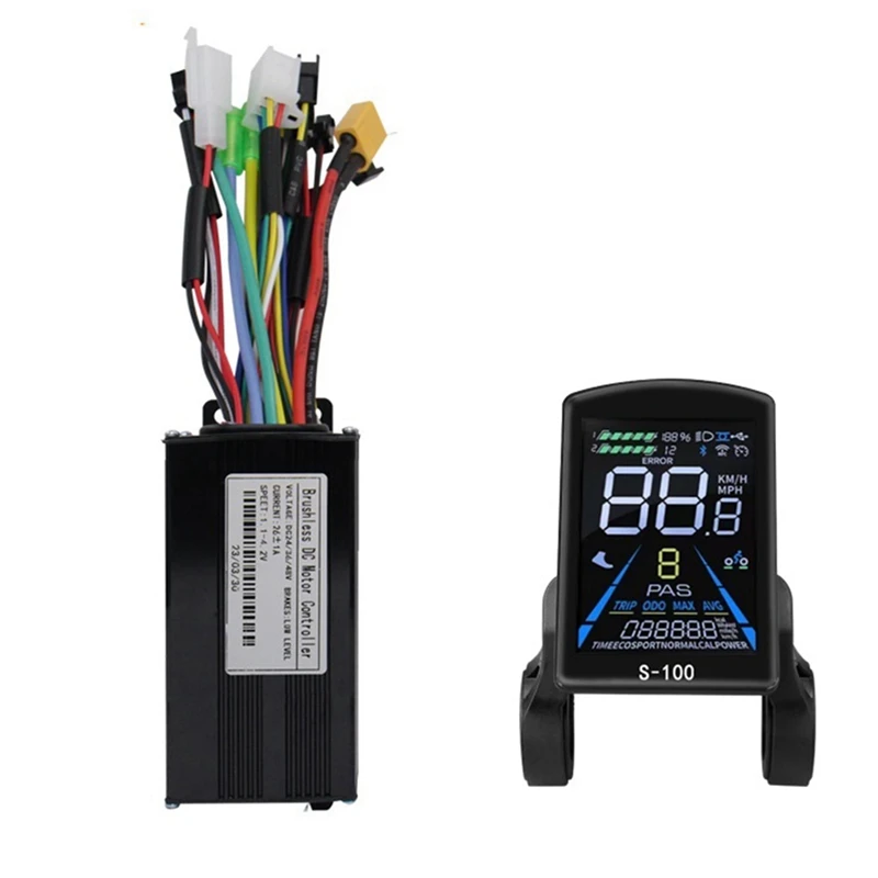 New Mountain Bike Lithium-Ion Power Conversion Parts S-100 Color LCD Meter With Tri-Mode 26A Controller Set