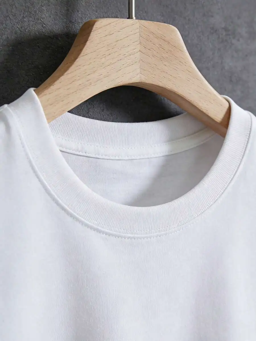 Women White Crew Neck Short Sleeve T‑Shirt Cherry Lips Print Casual Knit Fabric Summer Basic Tee Top 1Pc view 3