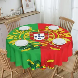 Round Coat Of Arms Of Portugal Art Tablecloth Waterproof Oil-Proof Table Covers 60 inch Portuguese Flag Table Cloth