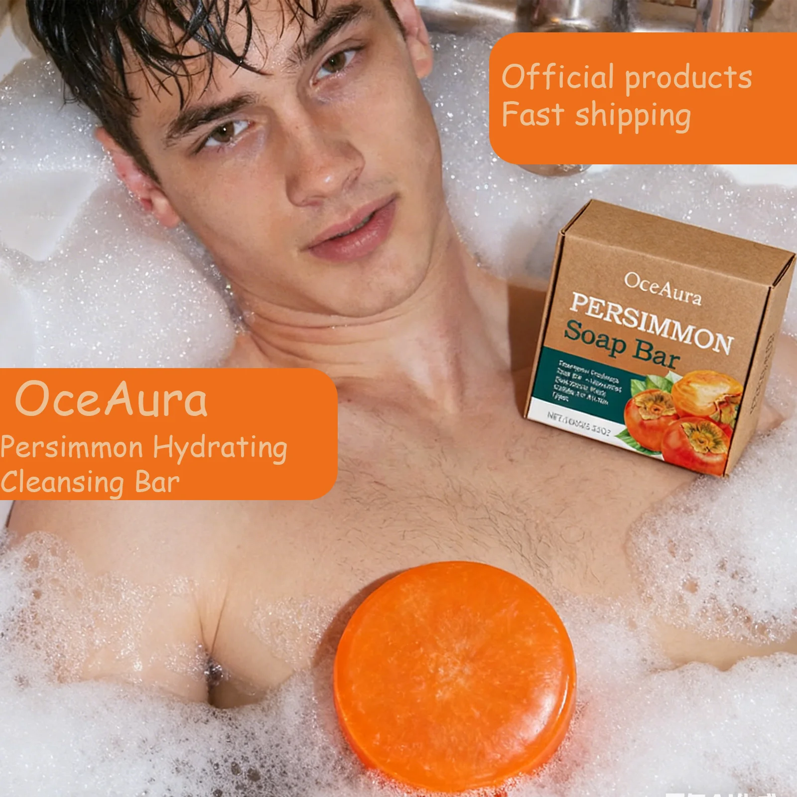 

Persimmon Soap Bar for Body Odor Persimmon and Green Tea Extract For Men & Women Gentle on All Skin Types Natural Body Odor Soap