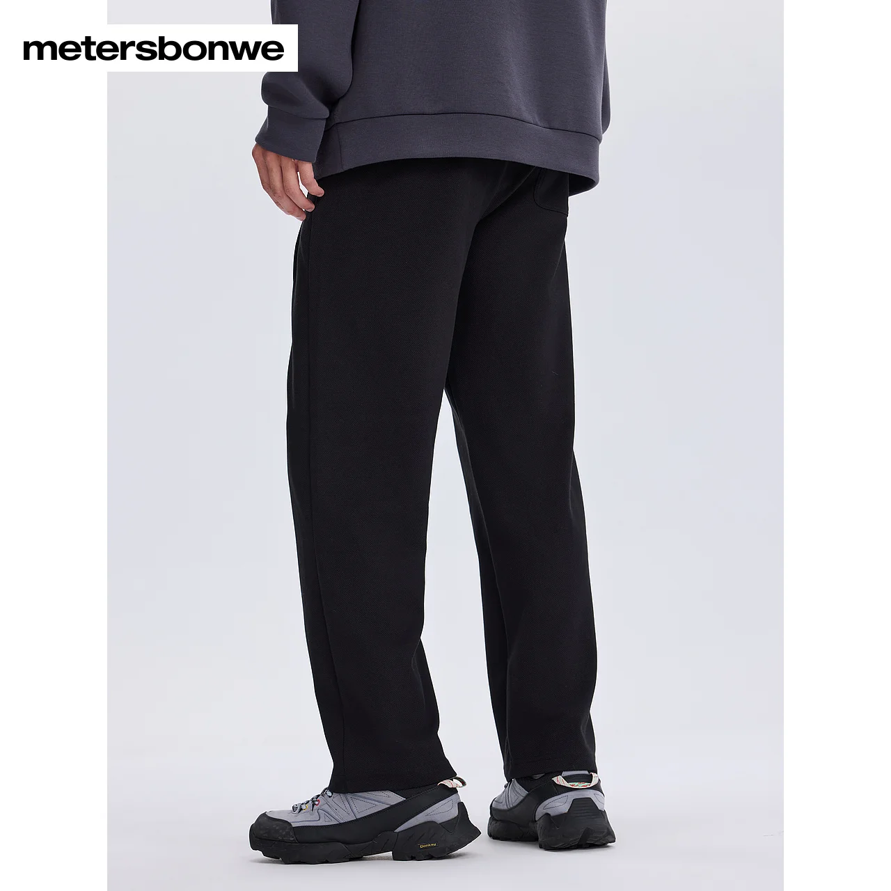 Metersbonwe-heren comfortabele elastische taille rechte broek effen kleur dubbelzijdig keperstof broek klassieke diagonale zak