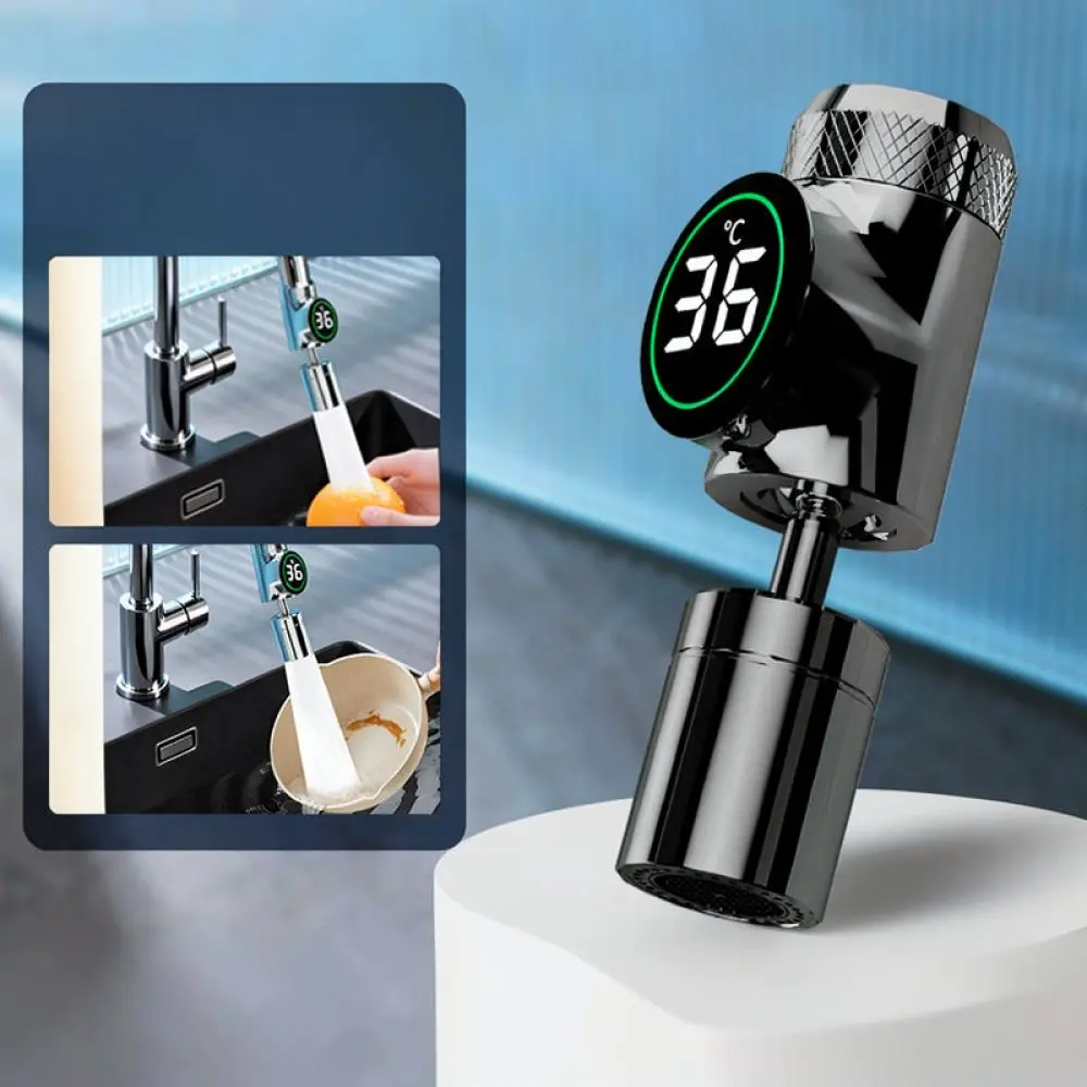 Universal Faucet Extension LED Thermal Sensing Bubbler 360 Degree Rotatable Kitchen Sink Sprayer Anti Splash Device