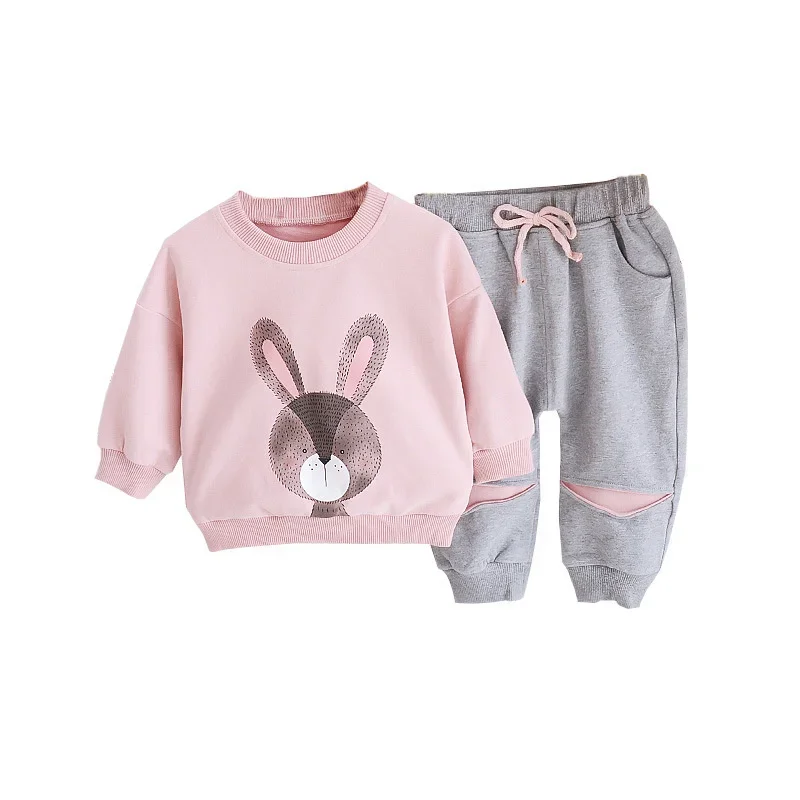 New Spring Autumn Fashion Baby Girls Clothes Suit Children Casual T-Shirt Pants 2Pcs/Sets Toddler Sports Costume Kids Tracksuits