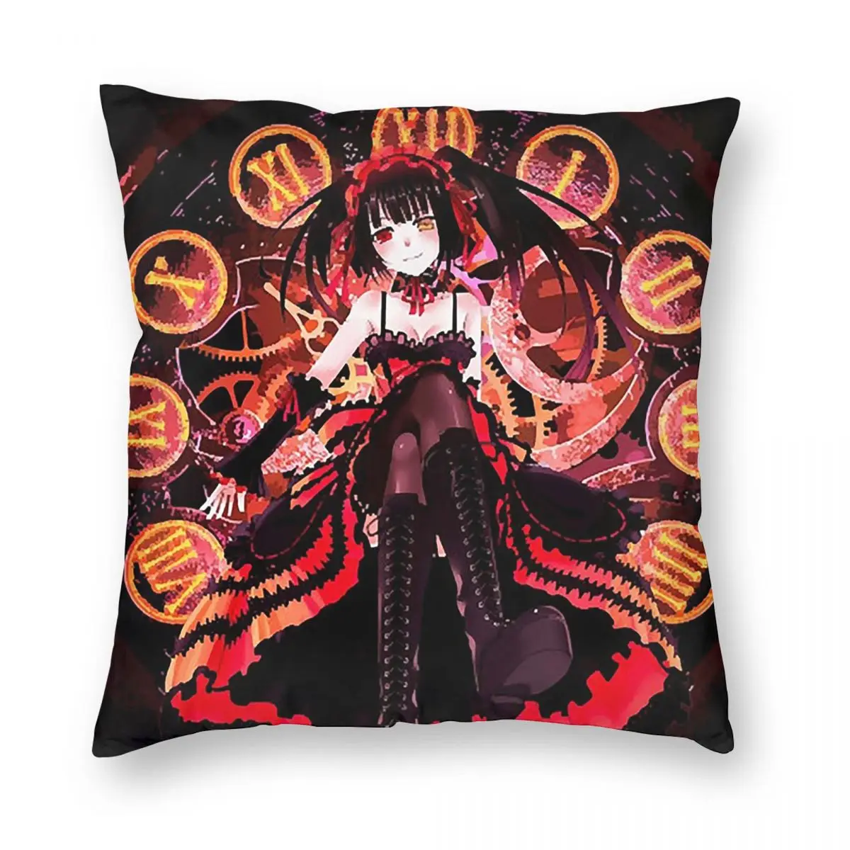 Tokisaki Kurumi Date A Live Anime Square Pillowcase Pillow Cover Cushion Decor Comfort Throw Pillow for Home Bedroom