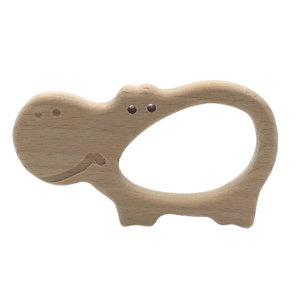 1 Stuks Cartoon Houten Baby Tanden Slijpen Molaire Relief Baby Bijtring Natuurlijk Hout Dier Ontwerp Baby Kauwen Rustgevende Accessoire