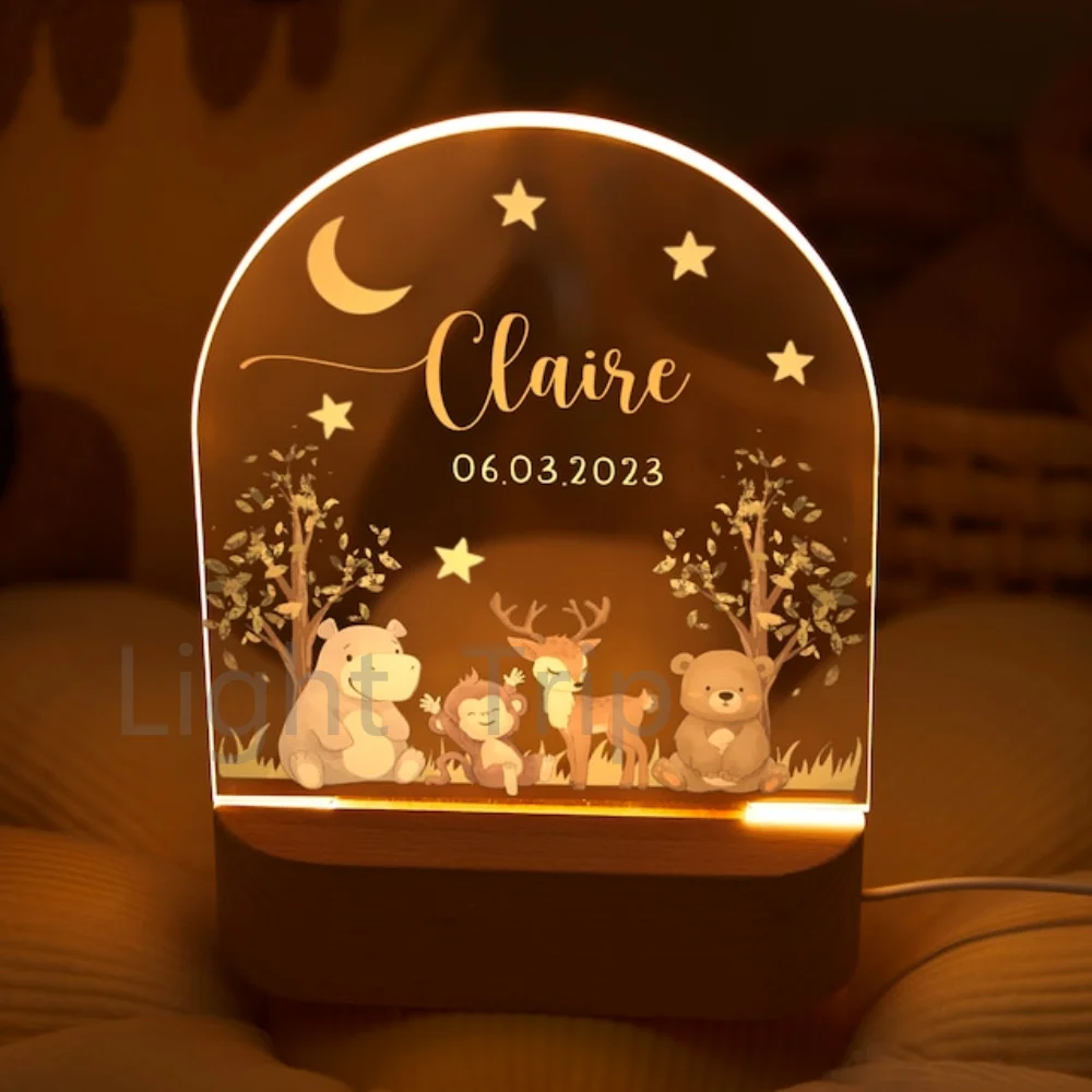 Veilleuse LED dinosaure 3D pour enfants, belle lampe D37, USB, lunettes en acrylique, veilleuse de table pour enfants, décor de chambre, nouveau