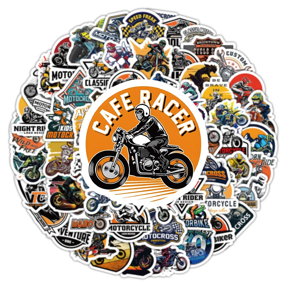 10/30/50/100pcs Retro Motorcycle Racer Stickers Cool Motocross Cartoon Graffiti Sticker Decals for Kids Toy Car Skateboard Diary