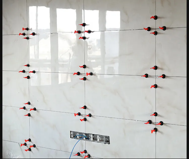 1set clip di sistema di livellamento per piastrelle riutilizzabili distanziatori di localizzazione regolabili piastrelle per pareti per pavimenti cunei di livello in ceramica strumento di costruzione