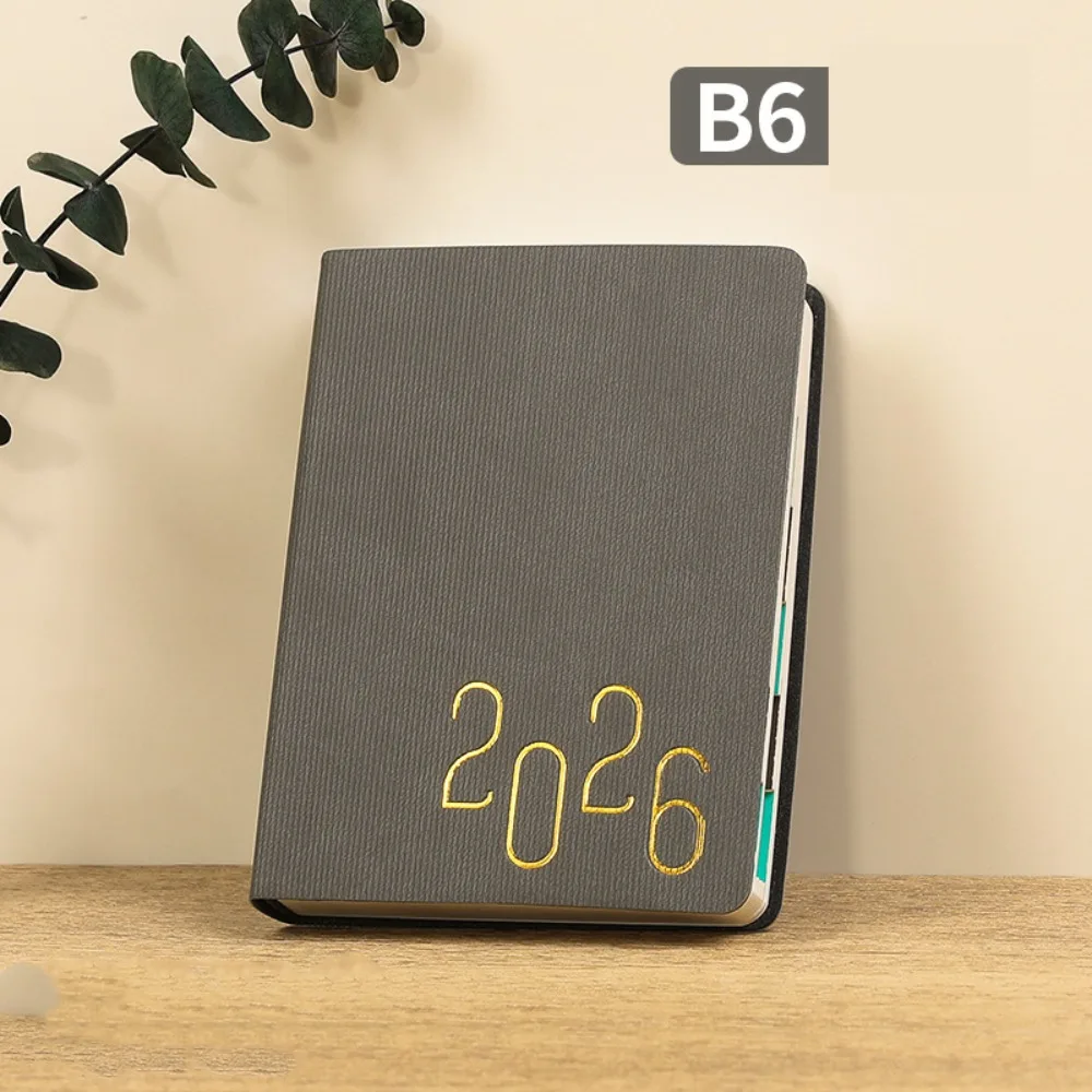 

English 2026 Schedule Planner Notepad Pu Leather 12 Months A5 Agenda Planning Notebook Small Thick Paper Office Work Planner