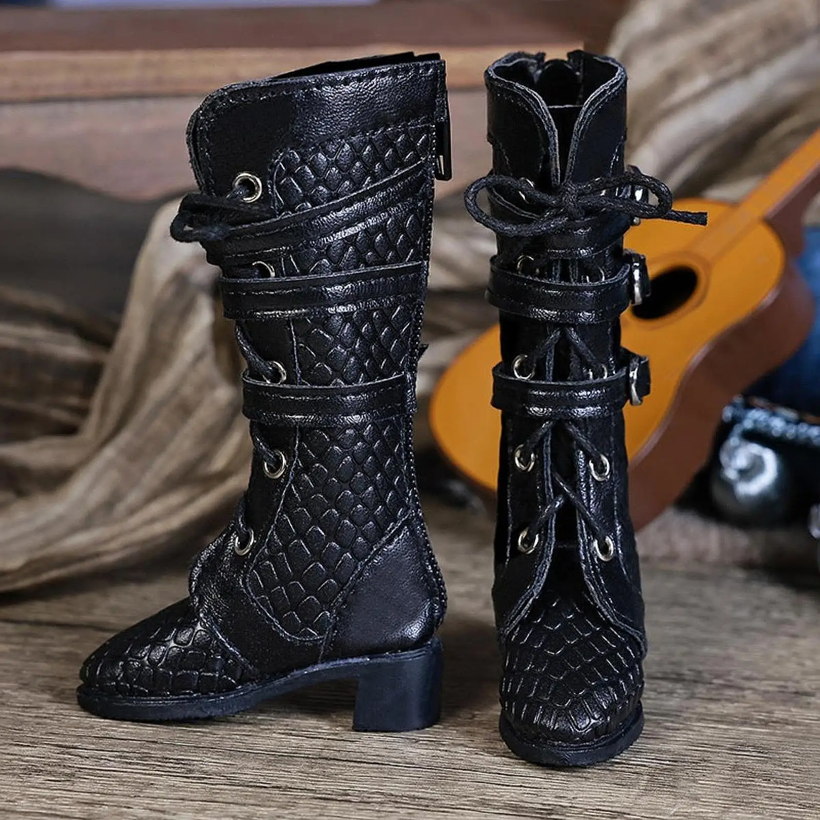 

1/4 BJD Doll Shoes 1/4 Sacle with Lacing and Strap Dress up DIY High Heeled