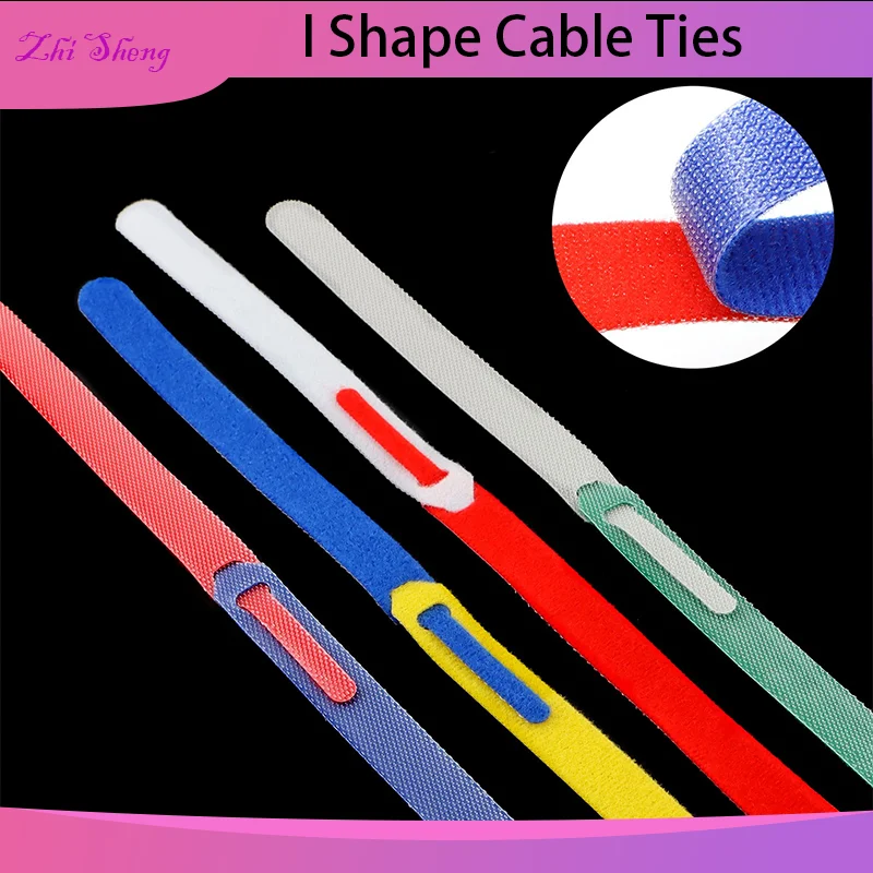 

100Pcs/pack Releasable Cable Ties 150-300mm Plastics Reusable Cable tie Nylon Hook Loop Wrap Zip Bundle Ties I-type Cable