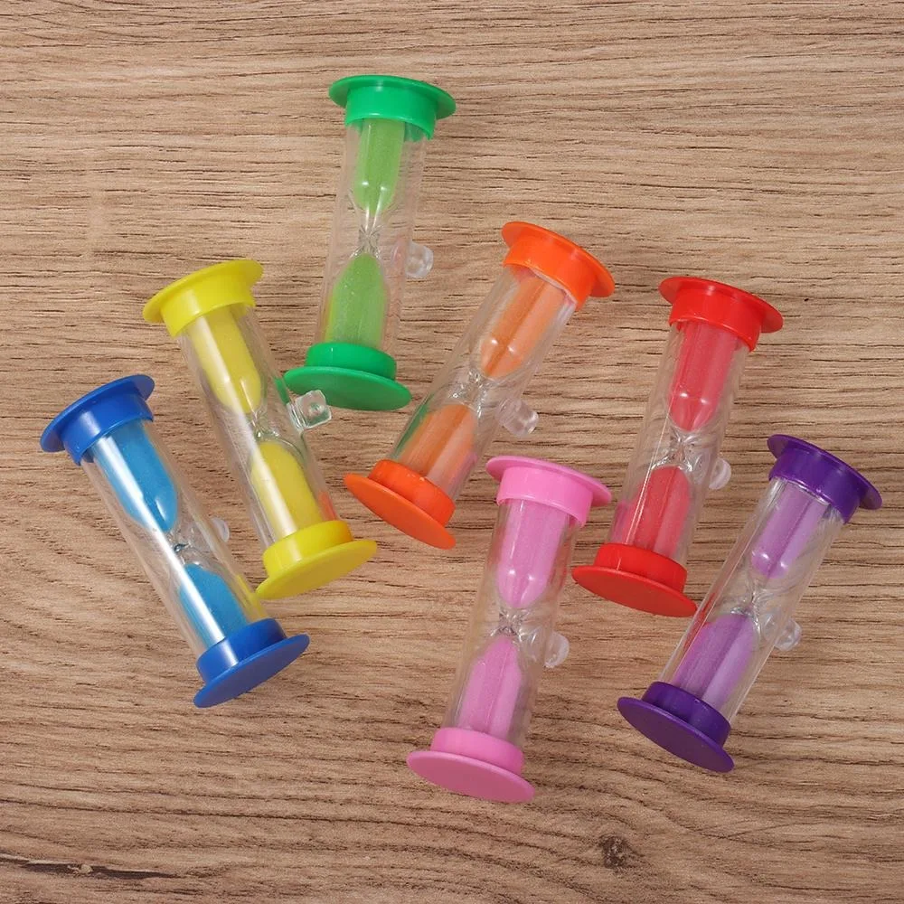 2/3 Minutes Hourglass Sand Clock Suction Cup Mount Multicolor Sand Timer Funnel Shape Portable Size Mini Hourglass Wash Up