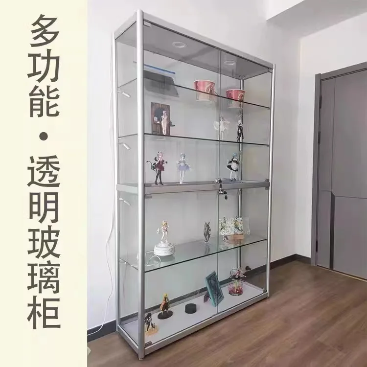 Figure Display Cabinet Helmet Model Glass Transparent Storage Cabinet Gift Cabinet Supermarket Convenience Store Glass
