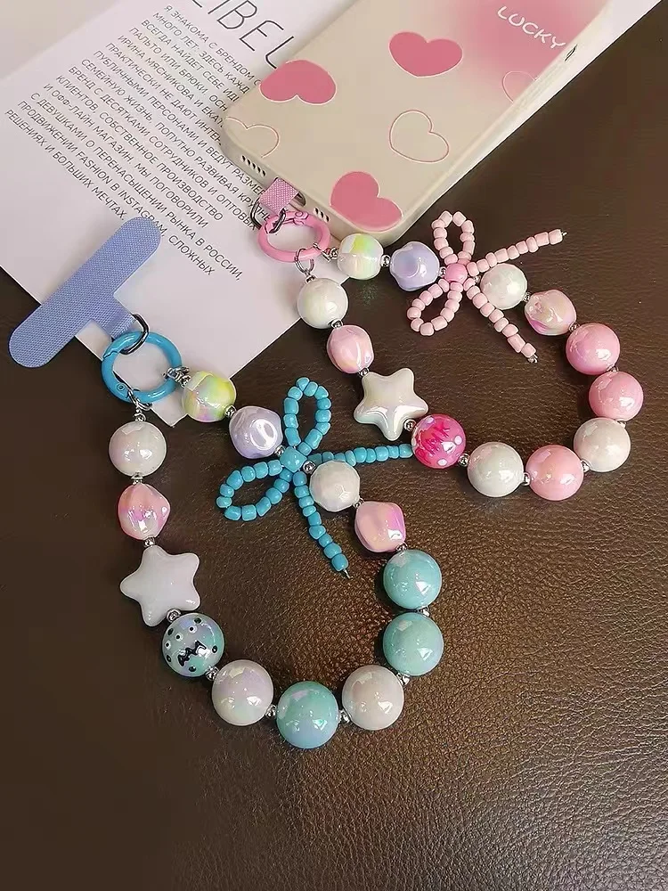 

Высококачественный модный креативный ремешок для мобильного телефона, ремешок на запястье, цепочка «сделай сам», подвеска для мобильного телефона с ручным бисером, праздничные подарки с подвеской