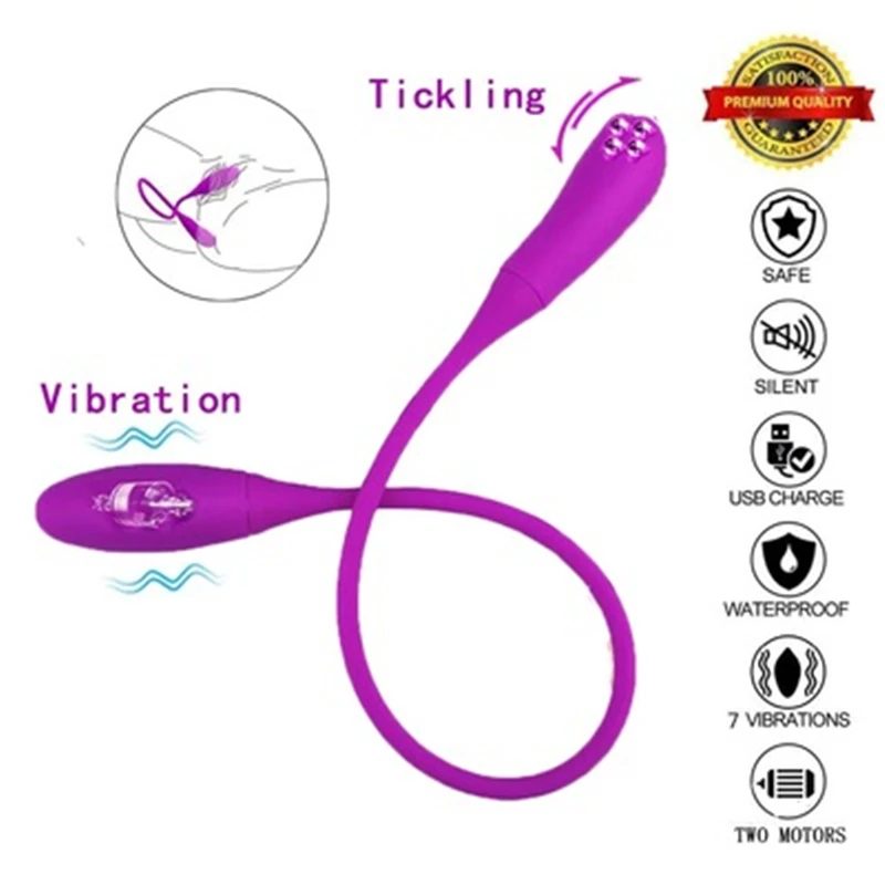 Rechargeable Dual Vibrator Double Head Jump Egg Bullet Dildo Vibrator Anal Butt Plug Sucker Nipple Adult Sex Toy For Women 18+