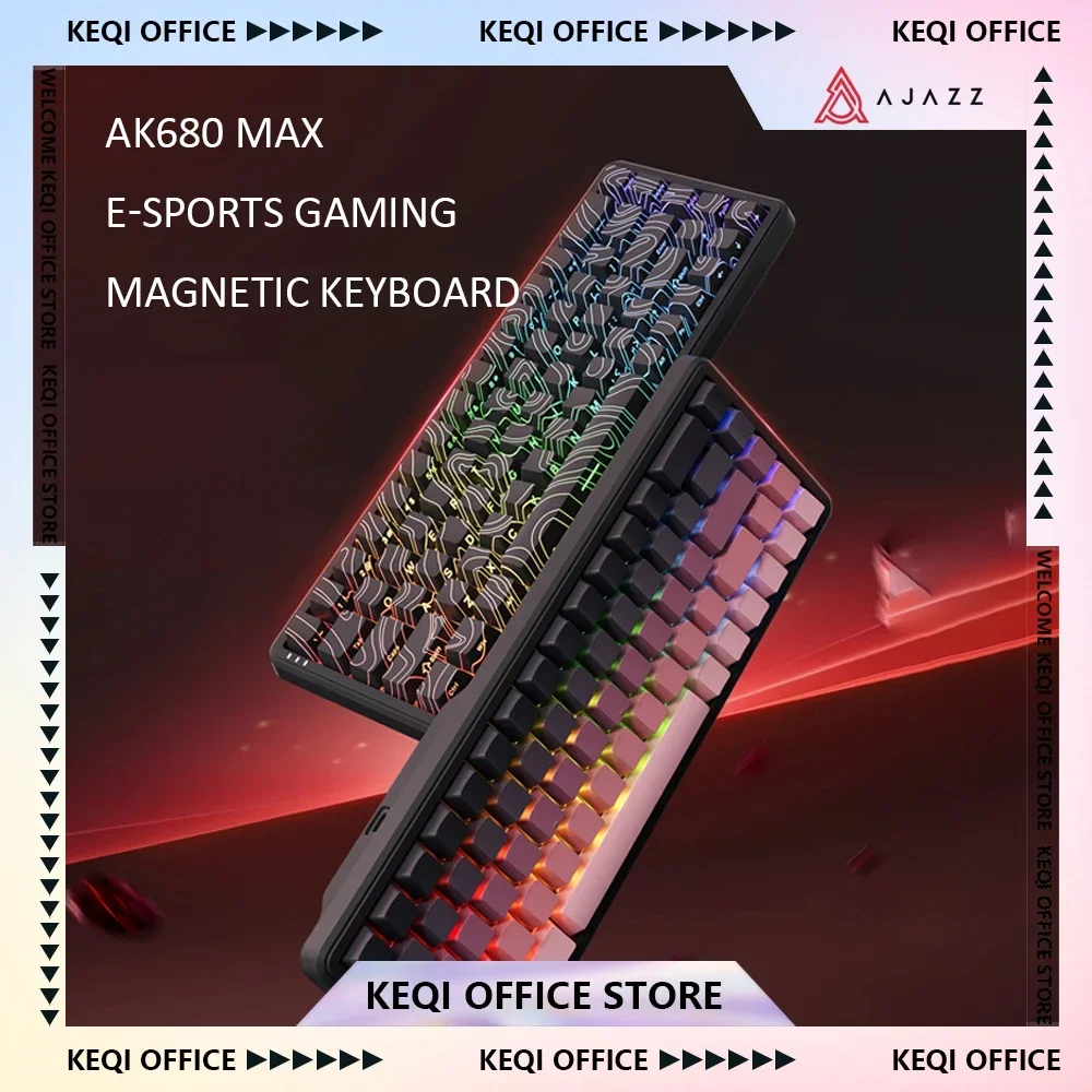 AJAZZ AK680 MAX Mechanical Keyboard Magnetic Switch Wired 8k Polling Rate Hot Swap RGB Gaming Customized Keybaord Pc Accessories