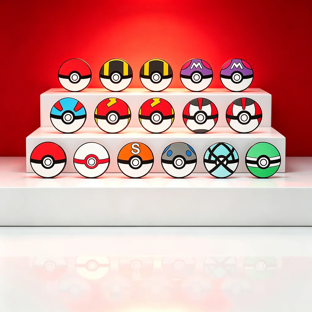 11 Broches de Bolas de Pokémon de Dibujos Animados, Lindos Pins Redondos para Decorar Mochilas y Ropa, Regalo para Fans
