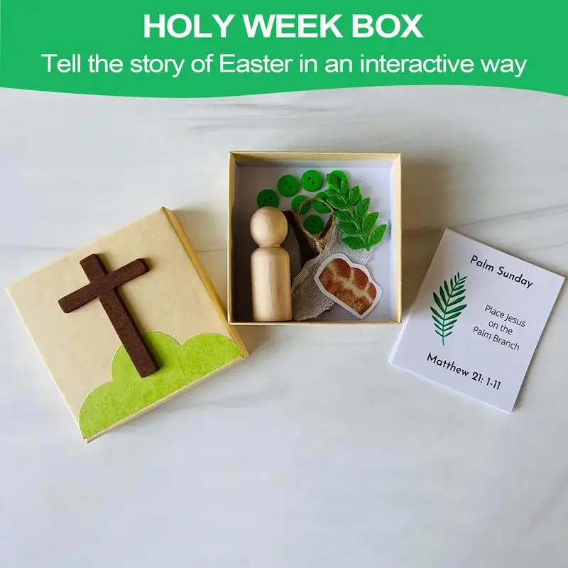 Holy Week Keepsake Holy Week Religious Decoration Easter Box Parent-Child Interaction Art Family Bible Study Keepsake For Father